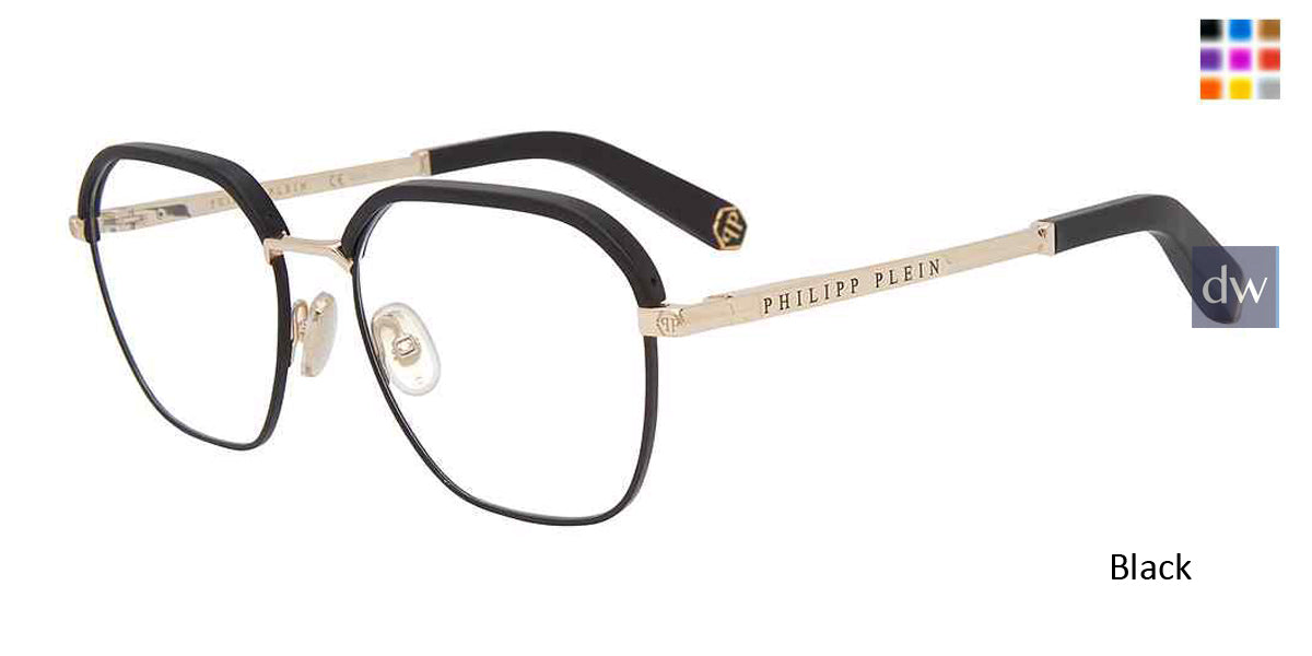 Black Philipp Plein VPP017M Eyeglasses.