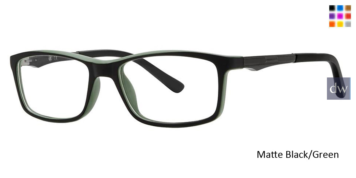 Matt Black/Green Vivid Metro 46 Eyeglasses - Teenager.