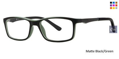 Matt Black/Green Vivid Metro 46 Eyeglasses - Teenager.