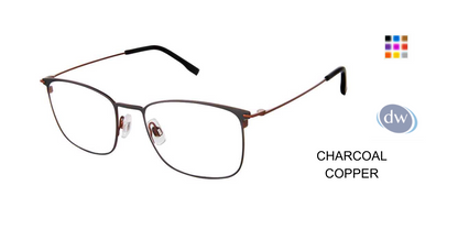 EVATIK E-9244 Eyeglasses CHARCOAL COPPER