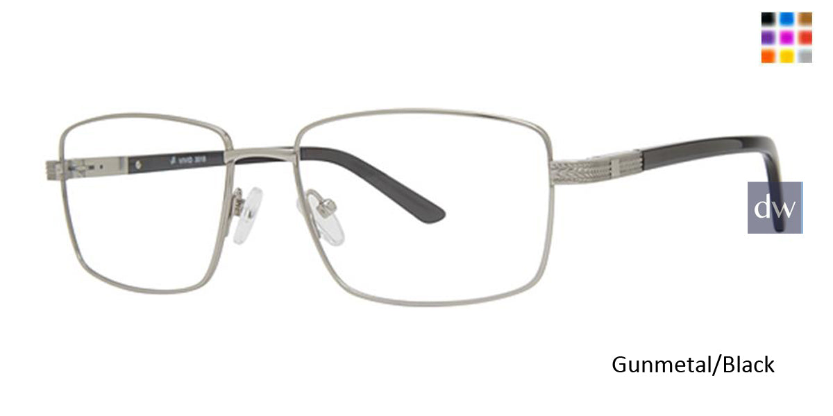 Gunmetal/Black Vivid Collection Vivid 3018 Eyeglasses.