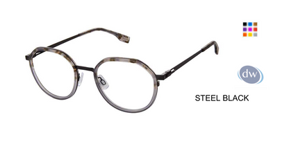EVATIK E-9232 Eyeglasses STEEL BLACK