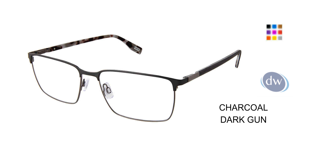 EVATIK E-9264 Eyeglasses CHARCOAL DARK GUN