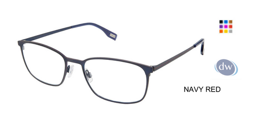 EVATIK E-9225 Eyeglasses NAVY RED