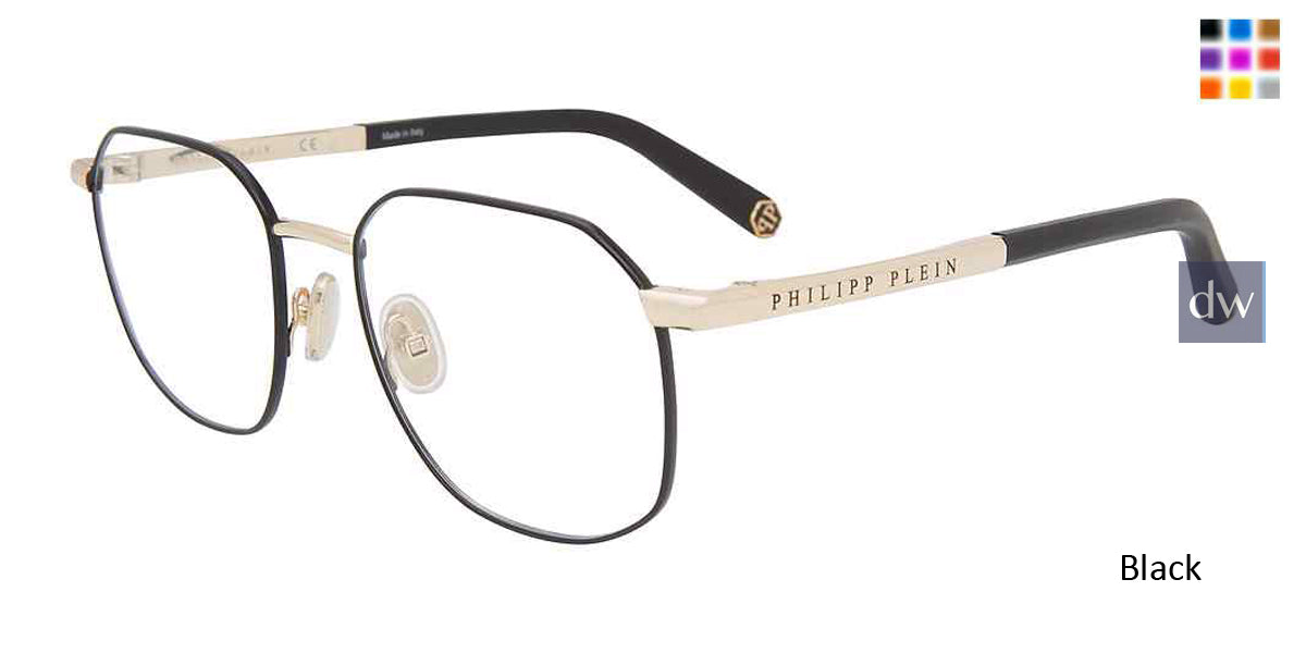 Black Philipp Plein VPP020M Eyeglasses.