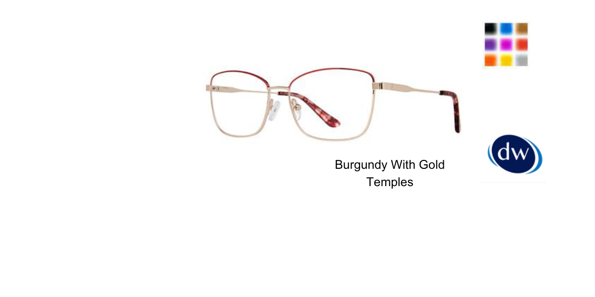 Burgundy With Gold Temples