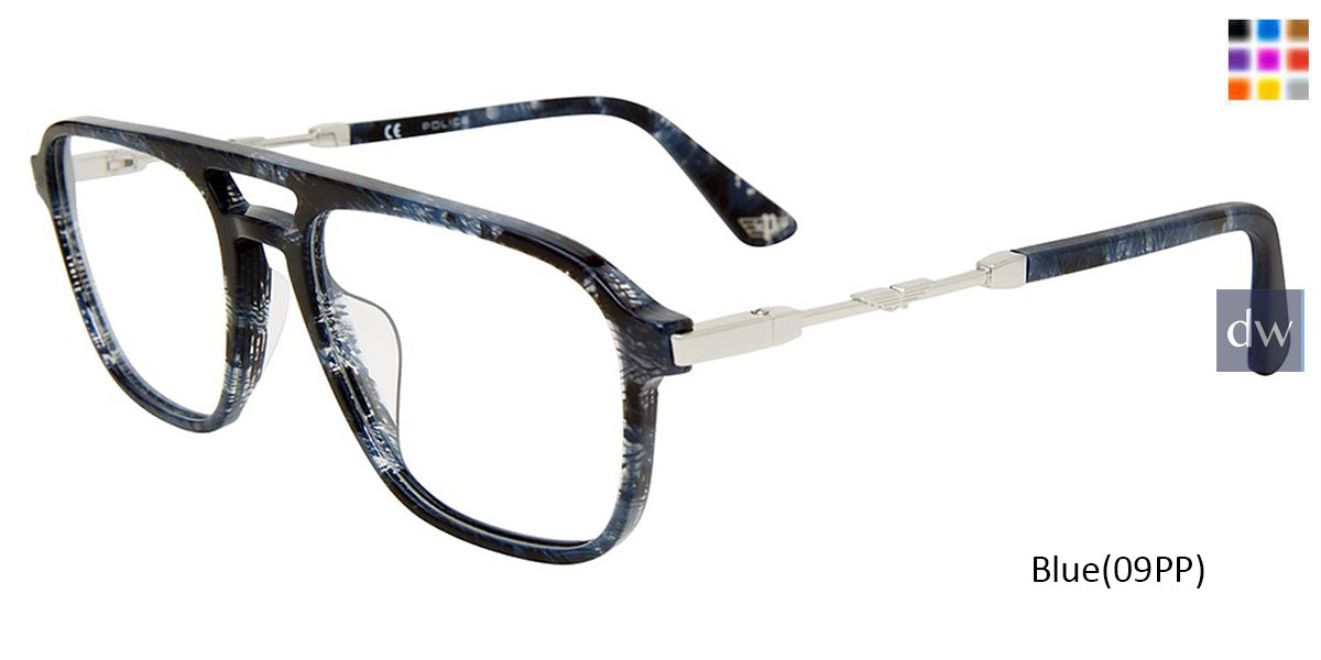 Blue (09PP) Police VPLD13 Eyeglasses.