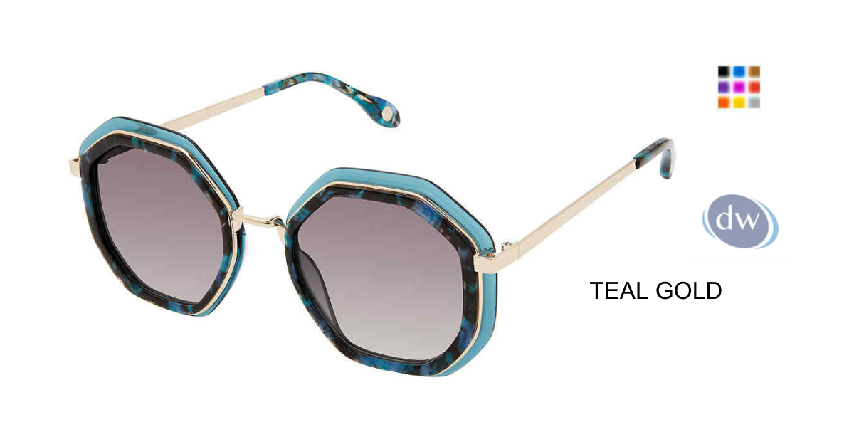 FYSH F-2083 Sunglasses Teal Gold