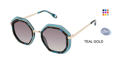 FYSH F-2083 Sunglasses Teal Gold