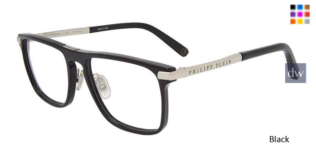 Black Philipp Plein VPP019M Eyeglasses.