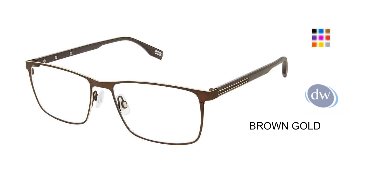 EVATIK E-9233 Eyeglasses BROWN GOLD