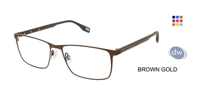 EVATIK E-9233 Eyeglasses BROWN GOLD