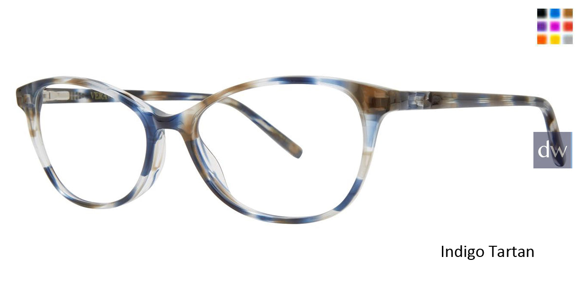 Indigo Tartan Vera Wang V581 Eyeglasses.