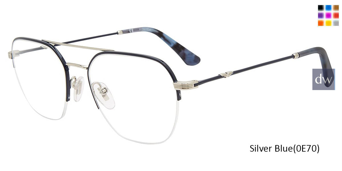 Silver Blue (0E70) Police VPLD02 Eyeglasses.