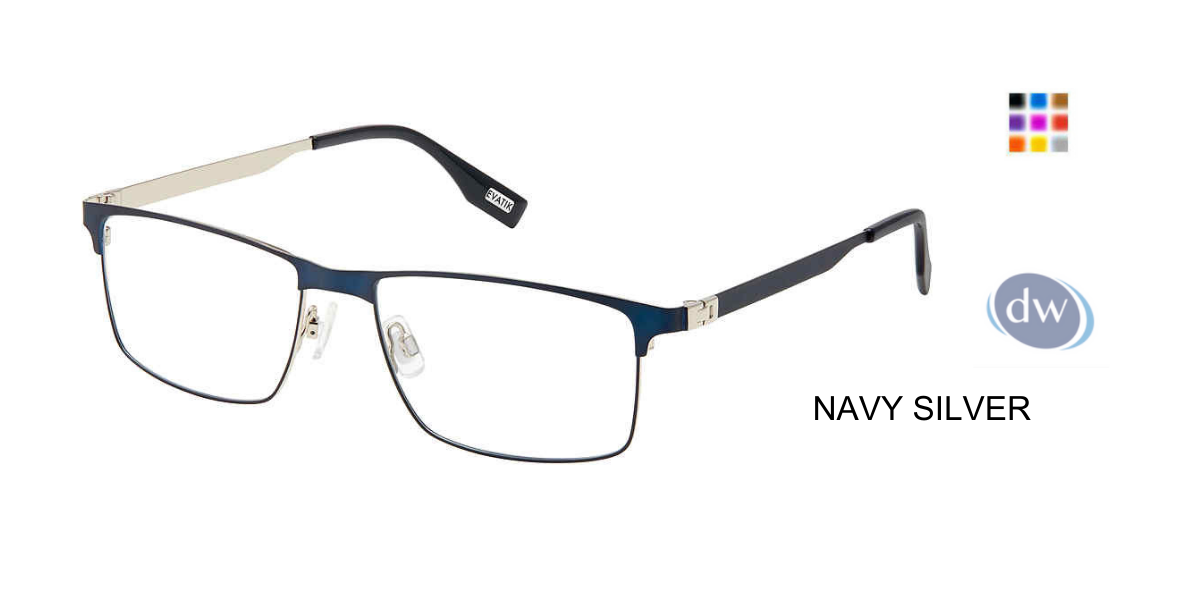 EVATIK E-9236 Eyeglasses NAVY SILVER