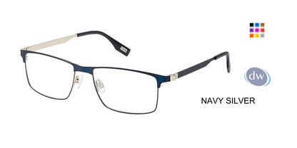 EVATIK E-9236 Eyeglasses NAVY SILVER