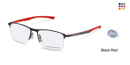 PORSCHE DESIGN P8752 Eyeglasses Black Red