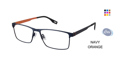 EVATIK E-9249 Eyeglasses Navy Orange