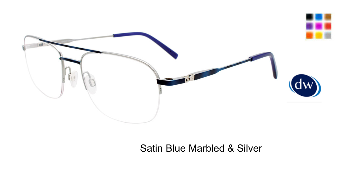 Satin Blue Marbled Silver