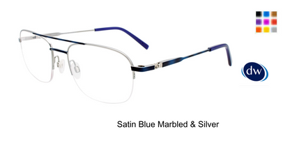 Satin Blue Marbled Silver