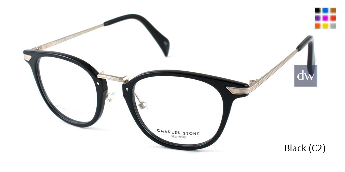 Black (C2) William Morris Charles Stone NY CSNY30033 Eyeglasses - Teenager