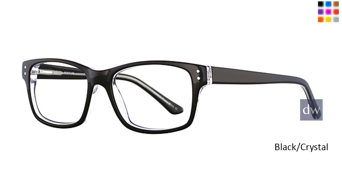 Black/Crystal Elan 3007 Eyeglasses.