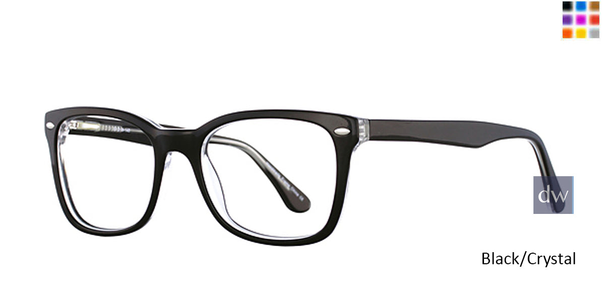 Black/Crystal Elan 3008 Eyeglasses.