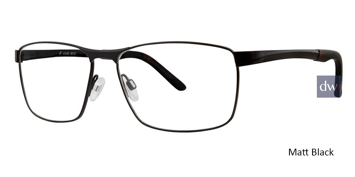 Matt Black Vivid Collection 3012 Eyeglasses.
