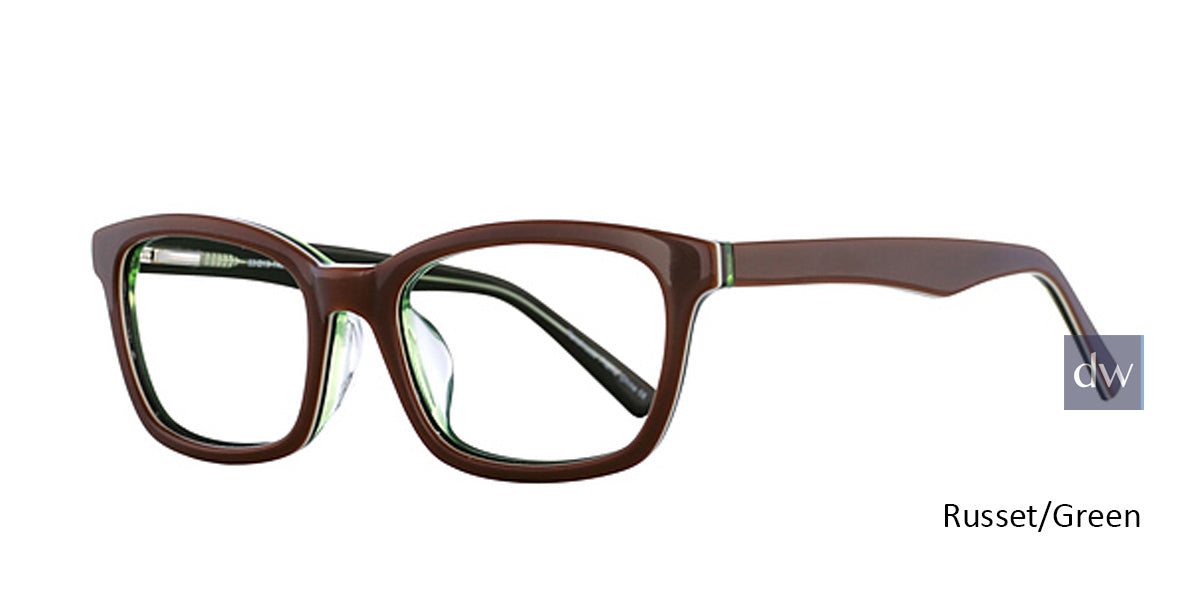 Russet/Green Elan 3012 Eyeglasses.