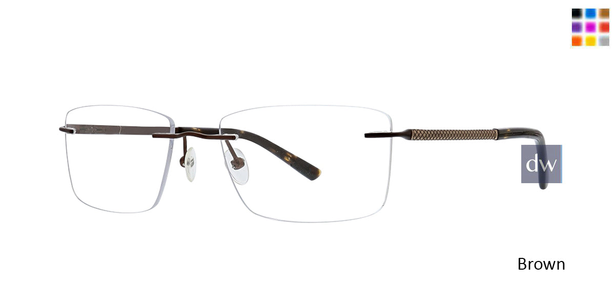 Brown Totally Rimless 302 Bypass Eyeglasses.