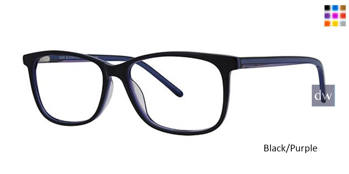 Black/Purple Elan 3038 Eyeglasses.