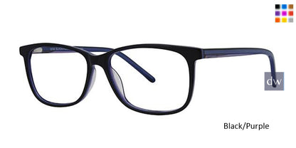 Black/Purple Elan 3038 Eyeglasses.