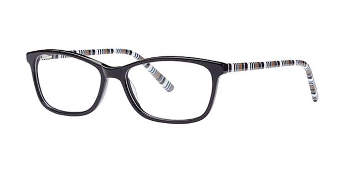 Black/Beige Elan 3043 Eyeglasses.