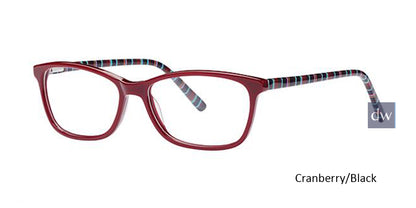 Cranberry/Black Elan 3043 Eyeglasses.