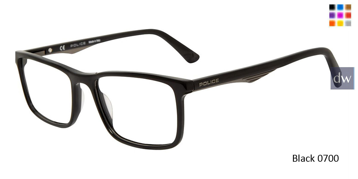 Black 0700 Police VPL467 Eyeglasses.