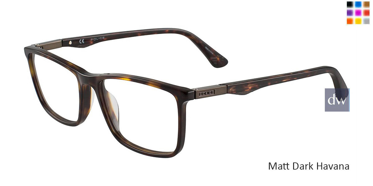 Matt Dark Havana Police VPL393 Eyeglasses.