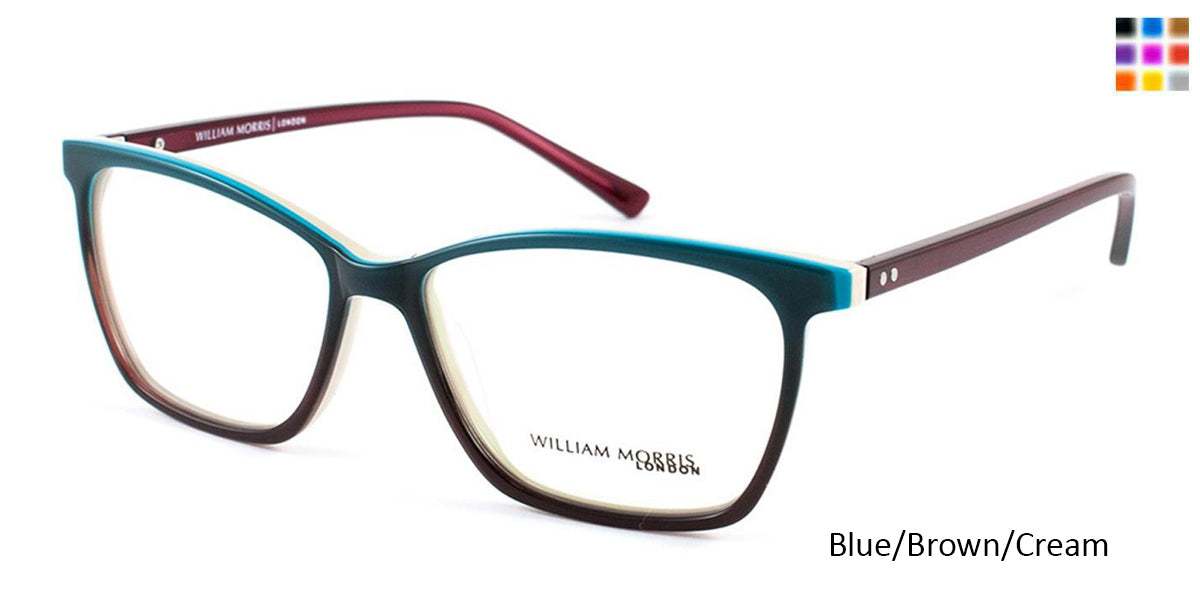 Blue/Brown/Cream William Morris London WM6973 Eyeglasses.