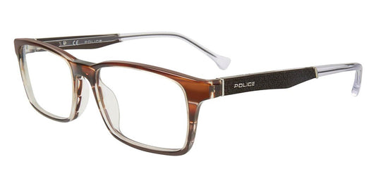 Shiny Streaked Brown Police VPL055 Eyeglasses.