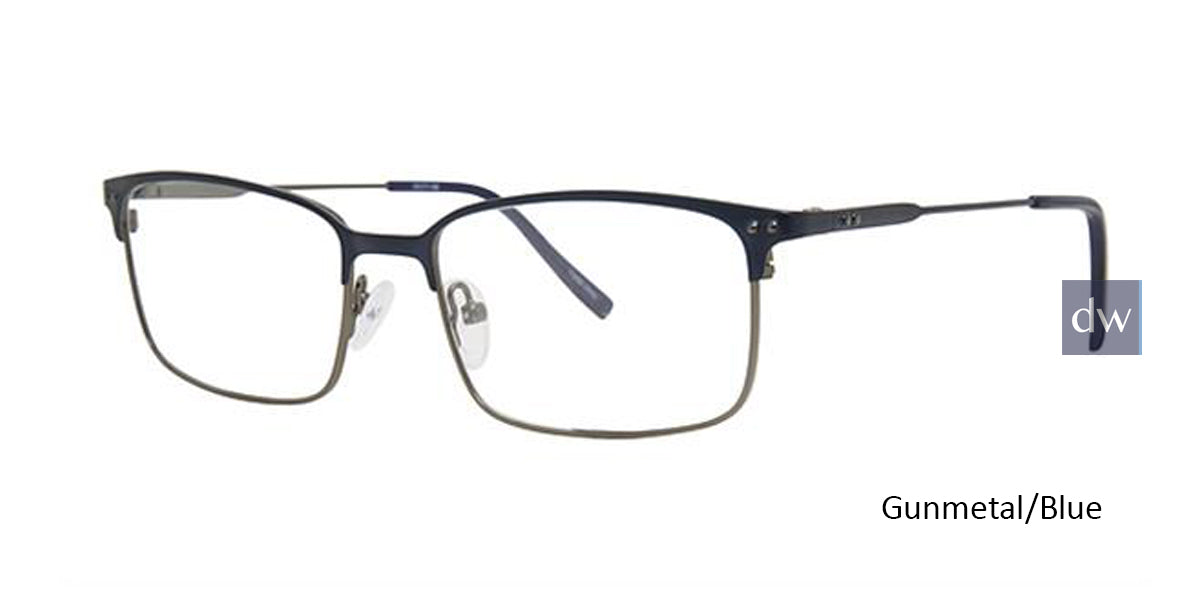 Gunmetal/Blue Elan 3428 Eyeglasses.