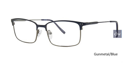 Gunmetal/Blue Elan 3428 Eyeglasses.