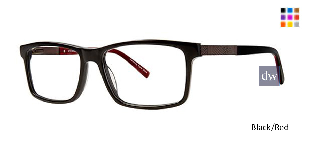 Black/Red Elan 3718 Eyeglasses.