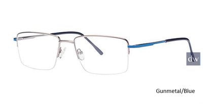 Gunmetal/Blue Elan 3722 Eyeglasses.