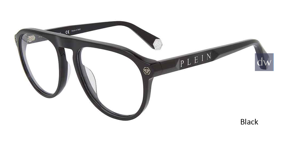 Black Philipp Plein VPP016M Eyeglasses.
