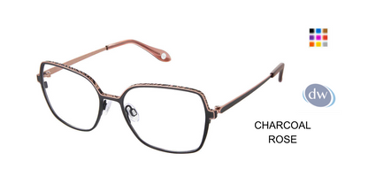 FYSH F-3711 Eyeglasses Charcoal Rose