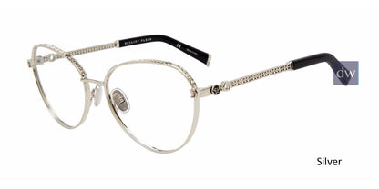 Silver Philipp Plein VPP035S Eyeglasses.