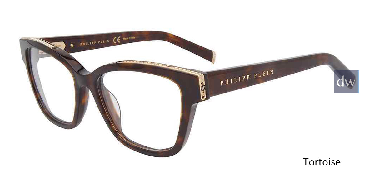 Tortoise Philipp Plein VPP034S Eyeglasses.