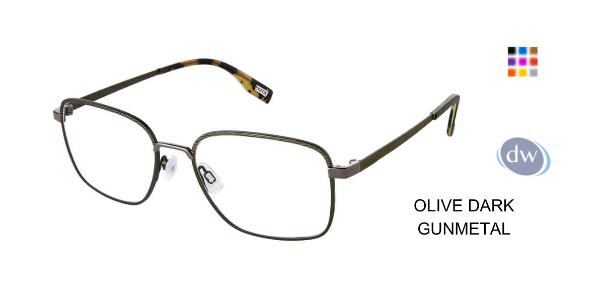 EVATIK E-9254 Eyeglasses Olive Dark Gunmetal