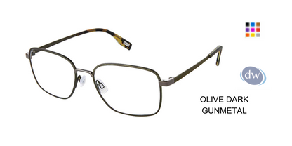 EVATIK E-9254 Eyeglasses Olive Dark Gunmetal