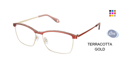 FYSH F-3723 Eyeglasses Terracotta Gold
