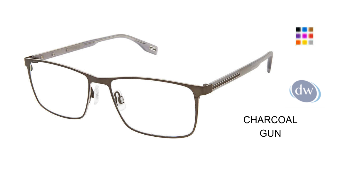 EVATIK E-9233 Eyeglasses CHARCOAL GUN